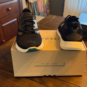 Vessi Black Knit Sneakers with White Soles